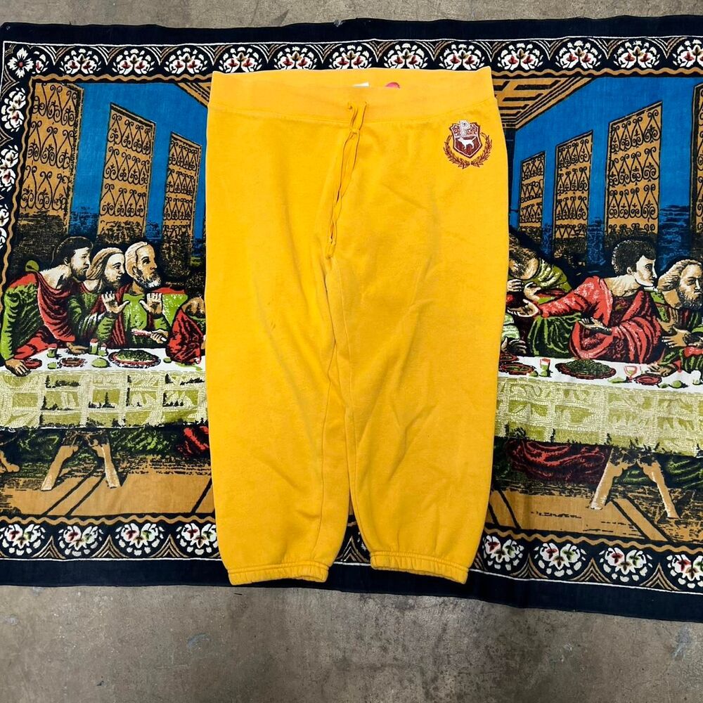 Vintage Victoria secret orange sweatpants Capri joggers Size large y2k fairy - Picture 2 of 8